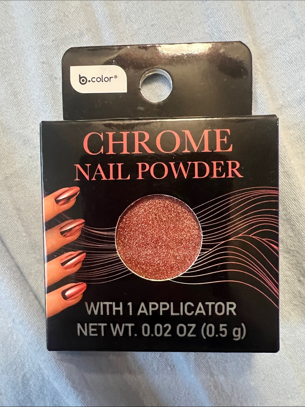 Chrome Nail Powder - Rose Gold Press-On Finish